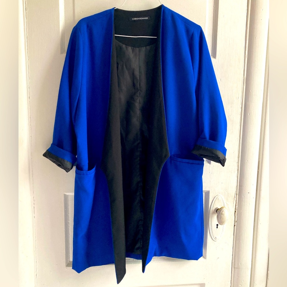 Electric Blue Blazer with Black Interior